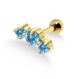 Aquamarine Triple Stones Helix Ear Piercing TIP-252s-AQ